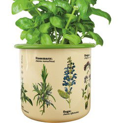 Gift Republic Kruiden - Emaille Bloempot