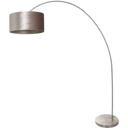 Mexlite - vloerlamp - Solva - staal - metaal stof - booglamp - E27 - 3909ST