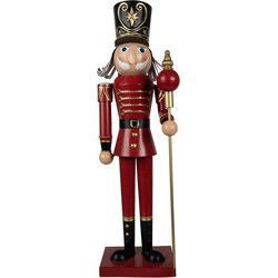 Clayre & Eef Kerstdecoratie Notenkraker Rood Metaal
