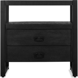 Benoa Britt 2 Drawer Cabinet Black 80 cm