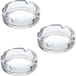 Asbak - 6x - transparant - D10 cm - glas - doorzichtige rookasbak - Asbakken