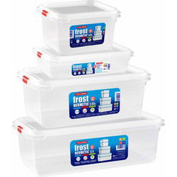 Set van 11x stuks diepvries vershoudbakjes met stevige deksel in 4x verschillende formaten - Vershoudbakjes