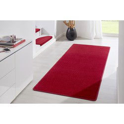 Loper Uni Laagpolig Effen Vloerkleed - Fancy - Rood - 80x150 cm