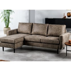 3-zits hoekbank chaise longue Lara stof links/rechts