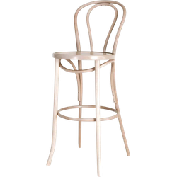 Vienna Thonet No. 18 houten barkruk whitewash - 75 cm