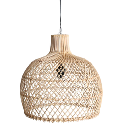 Groenovatie Rotan / Rieten Hanglamp, Handgemaakt, Naturel, Rond, ⌀50 cm