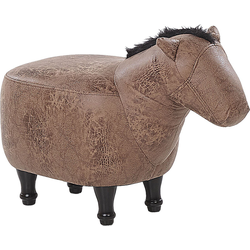 Beliani HORSE - Dierenhocker-Bruin-Kunstleer