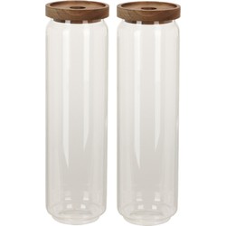 Set van 2x stuks glazen luxe keuken voorraadpot/voorraadbus 1500 ml - Voorraadpot