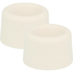 AMIG Deurstopper/deurbuffer - 4x - D30mm - inclusief schroeven - rubber - wit - Deurstoppers