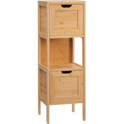 4goodz Bamboe Badkamerkast 2 lades en plank 30x30x90 cm - Bruin
