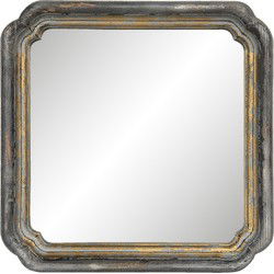 Clayre & Eef Spiegel  44x44 cm Goudkleurig Hout Vierkant Grote Spiegel