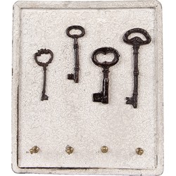 Clayre & Eef Sleutelrekje 22x5x25 cm Beige Hout Metaal