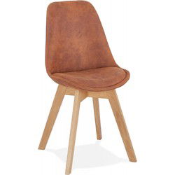 Bruine microvezel stoel AXEL 48x56x85 cm Bruin