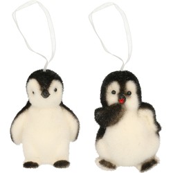 2x Pinguins kerstornamenten kersthangers 9 cm - Kersthangers