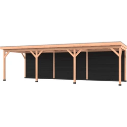 Douglas overkapping 900 x 300, met zwarte achterwand, Westwood Comfort
