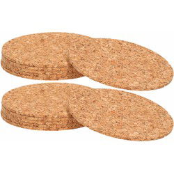 Zeller Onderzetters - 12x - kurk - rond - D10 cm - glazenonderzetters - Glazenonderzetters