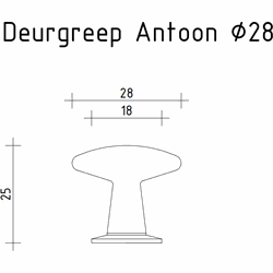Deurknop Antoon - zwart - Industrieel - Handgreep - Kastgreep - Ladegreep
