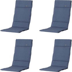 Madison -  Tuinkussen Fiber Deluxe Panama safier blue - Ca. 125x50 cm - Set van 4