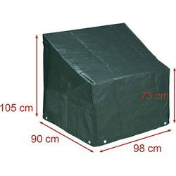 CM Barbecue beschermhoes - groen - polyester - 105 x 76 x 81 cm - Loungesethoes