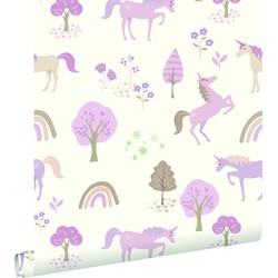 ESTAhome behang unicorns lila paars - 0.53 x 10.05 m - 139504