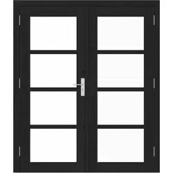 Dubbele deur steellook 4-ruits, 166 x 214 cm