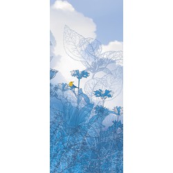Sanders & Sanders fotobehang blauwe lucht paneel blauw - 100 x 250 cm - 611953
