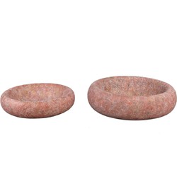 PTMD Schaal Aly - 38x38x10 cm - Cement - Rood