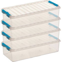 Sunware opbergbox - 6x - transparant - 6.5L - 48 x 19 x 10 cm - Opbergbox