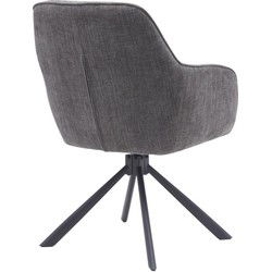 Eetkamerstoel Antraciet Stof - Incl. Rugleuning - 65x59x86cm - Select Avola - Set van 2