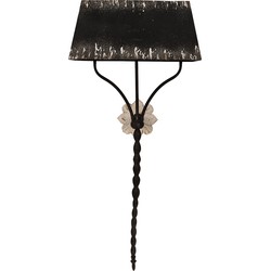 Clayre & Eef Wandlamp  124 cm Zwart Ijzer Muurlamp