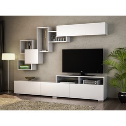 TV Meubel Set Elit Wit Melamine 210x46,8x36,8 cm