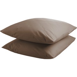 DoubleDry Kussensloop 2 stuks - 100% natuurlijk katoen - 2x 60x70 - taupe