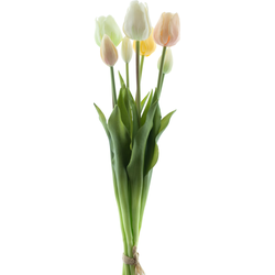 PSO Classic tulip bundle Sally x7 nw yellow/green combo 47 cm kunstbloem