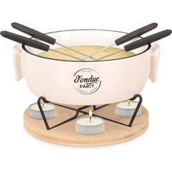 OTIX Kaasfondue set - fonduepannen met brander - 4 personen - Fondueset - met vorkjes - Chocolade - Fondue