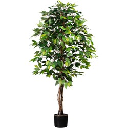 Kopu® Kunstplant Ficus 150 cm in pot - 840 bladeren met Natuurstam