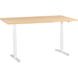 DESTINAS - Elektr bureau - Wit/Lichtbruin - 180 x 72 cm - Vezelplaat