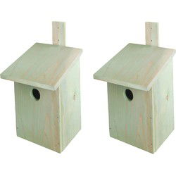 Esschert Design Vogelhuisje DIY - 2x - hout - doe-het-zelf - 23 cm - Vogelhuisjes