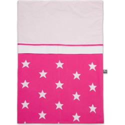 Baby's Only Gebreid baby dekbedovertrek Star - Fuchsia/Wit - 100x135 cm