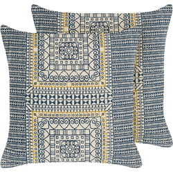 SAFI - Sierkussen set van 2 - Multicolor - 50 x 50 cm - Katoen