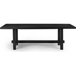 Eettafel Zwart - Mangohout - 240cm - Eettafel Frans