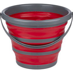 Dirt Devil inklapbare emmer - rood/grijs - 10 liter - opvouwbaar - Emmers