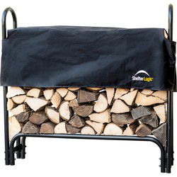 ShelterLogic® SL90363 - HaardHout Houtopslag met Hoes - Brandhoutrek 126 cm