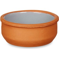 Set 6x tapas/creme brulee serveer schaaltjes terracotta/grijs 8x4 cm - Snack en tapasschalen