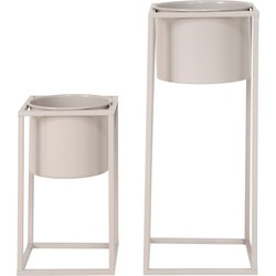 Marla Flowerpots - 2 flowerpots in beige grey