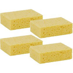 Lifetime Clean Viscose spons - 4x - 14 x 11 x 3,5 cm - geel - Sponzen