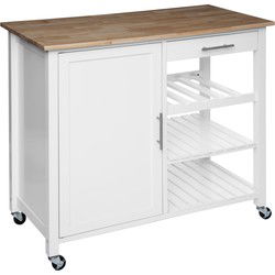 5Five® Luxe Grote houten Keukentrolley - Wit