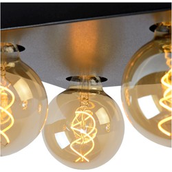 Zware industrial-look plafondlamp 4xE27 lampen