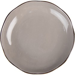 Clayre & Eef Dinerbord  Ø 27 cm Grijs Keramiek Rond Eetbord