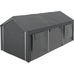 4goodz Garagetent en Partytent 300x600 - 4 ramen en deuren - Grijs