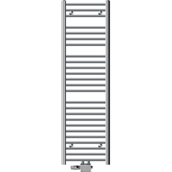 Badkamer radiator middenaansluiting 400x1500 mm chroom recht met universele aansluitset LuxeBath